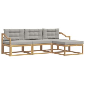 vidaXL Ensemble de canapés d'extérieur 4 pc Blanc et gris clair