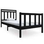 vidaXL Cadre de lit sans matelas noir bois massif 100x200 cm