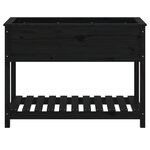 vidaXL Jardinière avec étagère Noir 111 5x54x81 cm Bois massif de pin