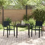 vidaXL Ensemble de salle à manger pour jardin 3 Pièces Noir