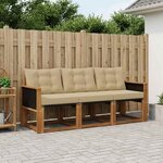 vidaXL Ensemble de canapés d'extérieur 3 Pièces Naturel et Beige