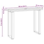 vidaXL Table console Marron 100 x 35 x 75 cm Bois de teck massif