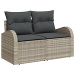 5 pièces de canapé de jardin vidaXL Gris clair Rattan Poly