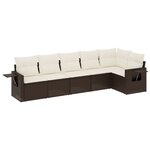 vidaXL Salon de jardin avec coussins 6 Pièces marron résine tressée