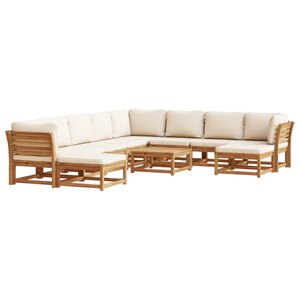 vidaXL Salon de jardin avec coussins 11 Pièces bois massif d'acacia