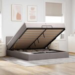 VidaXL Cadre de lit ottoman avec matelas taupe 200x200cm tissu