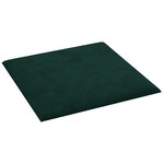 vidaXL Tête de lit murale 12 Pièces Vert foncé Velours