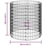 vidaXL Poteau à gabion circulaire Acier galvanisé Ø100x100 cm