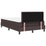 vidaXL Lit boxspring avec matelas Marron foncé 120 x 200 cm tissu