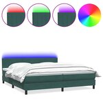 vidaXL Sommier à lattes de lit et matelas et LED vert foncé 180x220cm velours