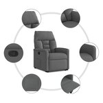 vidaXL Fauteuil inclinable Gris foncé Tissu