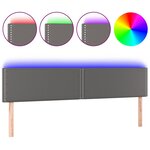vidaXL Tête de lit à LED Gris 200x5x78/88 cm Similicuir