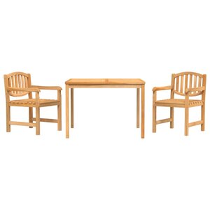 vidaXL Ensemble à manger de jardin 3 Pièces Bois de teck massif