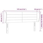 vidaXL Tête de lit avec oreilles Taupe 147x23x78/88 cm Tissu