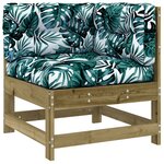 vidaXL Salon de jardin 4 Pièces avec coussins bois de pin imprégné