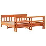 vidaXL Cadre de lit sans matelas cire marron 200x200cm bois pin massif
