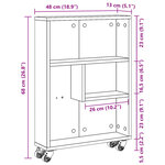 vidaXL Chariot de rangement étroit chêne marron bois d'ingénierie