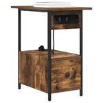 vidaXL Cabinet de chevet Chêne fumé 60 x 30 x 61 cm Bois d'ingénierie