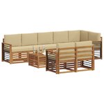 vidaXL Ensemble de canapés d'extérieur 9 pc Naturel et Beige Polyester