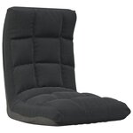 vidaXL Chaise pliable de sol Noir Tissu