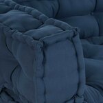 vidaXL Coussin de canapé sur palette 3 Pièces Indigo tissu