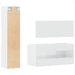 vidaXL Ensemble de meubles de salle de bain 3 Pièces blanc brillant