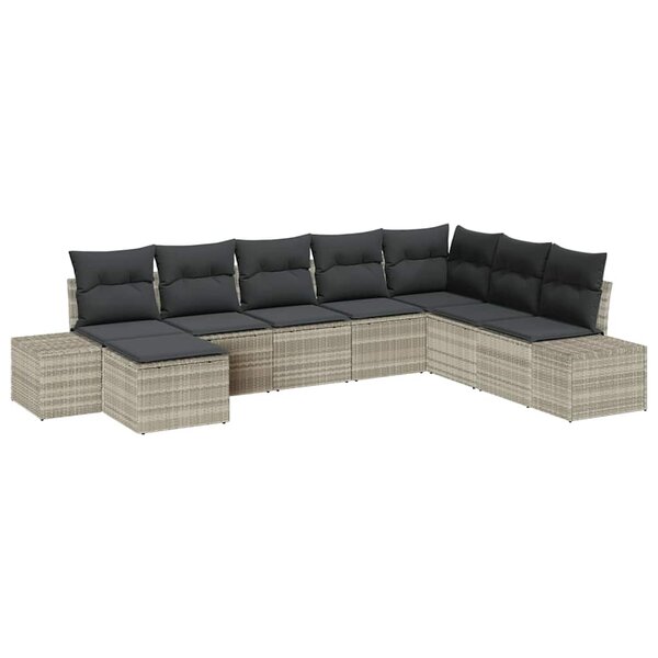 vidaXL Ensemble de canapé de jardin 8 Pièces Gris clair 319 x 209 x 85 cm
