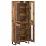 vidaXL Haut Armoire 2 Pièces Bois Ancien Bois Aggloméré et Verre