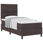 vidaXL Lit à ressorts avec matelas Marron foncé 90 x 190 cm tissu
