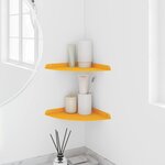 vidaXL Étagère Flottante d'Angle 2 pc Jaune moutarde 24 x 24 x 2 cm