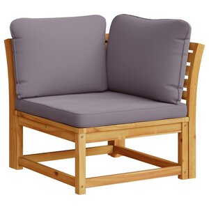 vidaXL Canapé d'angle de jardin coussins 73x73x65cm bois massif acacia