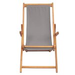 vidaXL Chaise de plage Gris clair Bois de teck massif