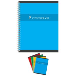 Cahier Spiralé 24x32CM 100p 70g grands carreaux coloris aléatoires CONQUÉRANT