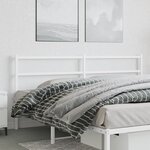 vidaXL Tête de lit métal blanc 200 cm