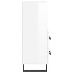 vidaXL Buffet Blanc brillant 34 5x34x90 cm Bois d'ingénierie