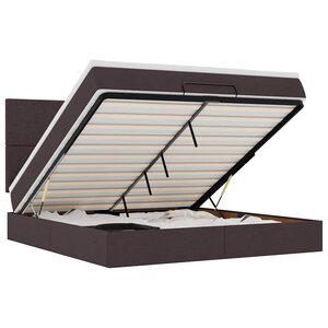 VidaXL Cadre de lit ottoman avec matelas marron foncé 180x200 cm tissu