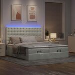 VidaXL Cadre de lit ottoman et matelas gris clair 160x200cm velours