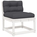 vidaXL Salon de jardin 6 Pièces avec coussins blanc bois massif de pin