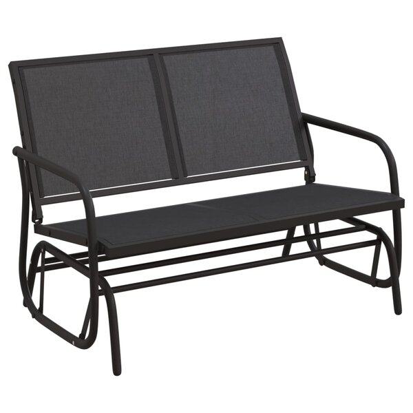 vidaXL Banc oscillant de jardin noir 120 5x76x86 5 cm textilène/acier
