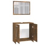 vidaXL Meubles de salle de bain Chêne fumé Bois d'ingénierie