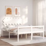 vidaXL Lit pour personne âgée sans matelas blanc 140x200cm bois massif