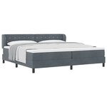 vidaXL Lit à ressorts avec matelas Gris foncé 200 x 200 cm Velours