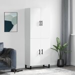 vidaXL Buffet haut Blanc 69 5x34x180 cm Bois d'ingénierie