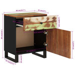 vidaXL Table de chevet 50x33x60cm Bois de récupération et d'ingénierie