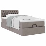 vidaXL Cadre de lit ottoman avec matelas taupe 80x200 cm tissu