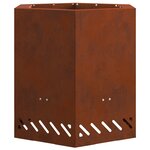 vidaXL Foyer sans fumée Marron 48 x 48 x 51 cm Acier patiné