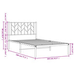 vidaXL Cadre de lit métal sans matelas et tête de lit blanc 100x190 cm