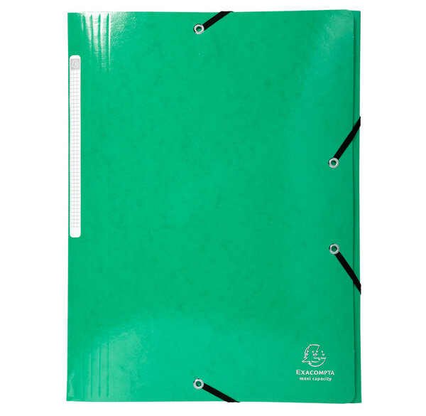 Chemise 3 rabats élastiques Max Capacité IDERAMA Carte pelliculée 425g Vert x 25 EXACOMPTA