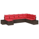 vidaXL Ensemble de canapé de jardin 8 Pièces Marron Poly rotin