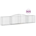 vidaXL Paniers à gabions arqués 25 Pièces 400x50x80/100 cm Fer galvanisé